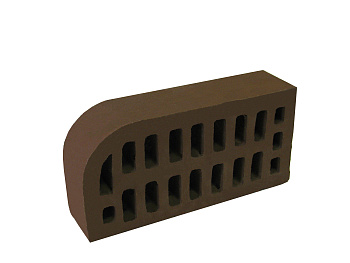 Кирпич облицовочный пустотелый одинарный Коричневый угловой С1 M-125 (480)