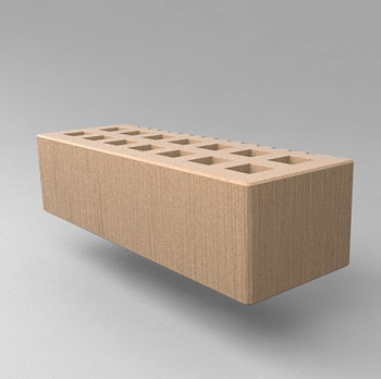 Кирпич облицовочный пустотелый евро Бежевый Дерюга M-150, M-175 СЗЛК