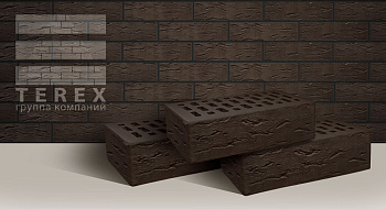 Кирпич облицовочный пустотелый одинарный Какао Рустик М-175 TEREX (480)