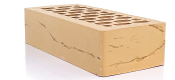 Кирпич облицовочный пустотелый одинарный Слоновая кость Руст M-175 ГКЗ