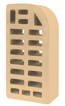 Кирпич облицовочный фасонный ФЛ-12 пустотелый Слоновая кость М-150 ГКЗ