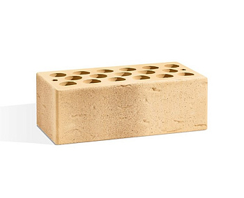 Кирпич облицовочный пустотелый полуторный Солома Сахара Рустик М-150 С1 (288)