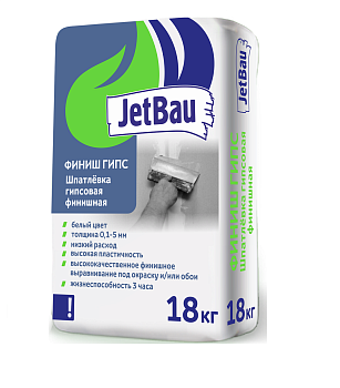 Шпатлевка гипсовая финишная JetBau "Финиш гипс", 18 кг / 72 шт/под