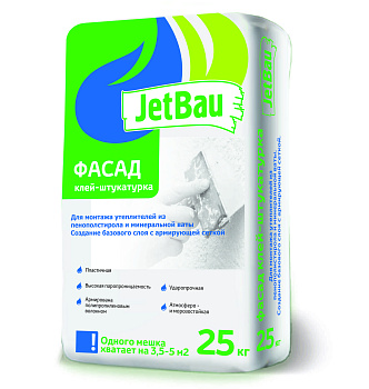 Штукатурно-клеевая смесь JetBau "Фасад", 25 кг / 56 шт/под