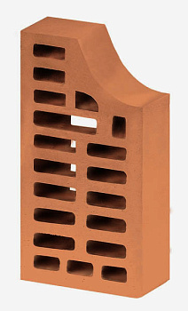 Кирпич облицовочный фасонный ФЛ-11 пустотелый Абрикосовый М-150 ГКЗ