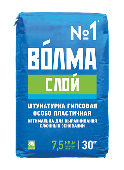 Штукатурка гипсовая "ВОЛМА-Слой", 30 кг/ 45шт/под