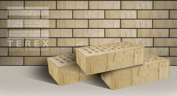 Кирпич облицовочный пустотелый одинарный Слоновая Кость Шале М-175 TEREX (480)